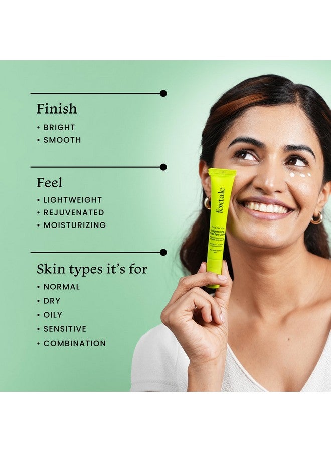 foxtale Brightening Under Eye Cream To Reduce Dark Circles And Puffy Eyes And Brighten With A Ceramic Tip, For All Skin Types, Unisex, 20Ml - Image 4