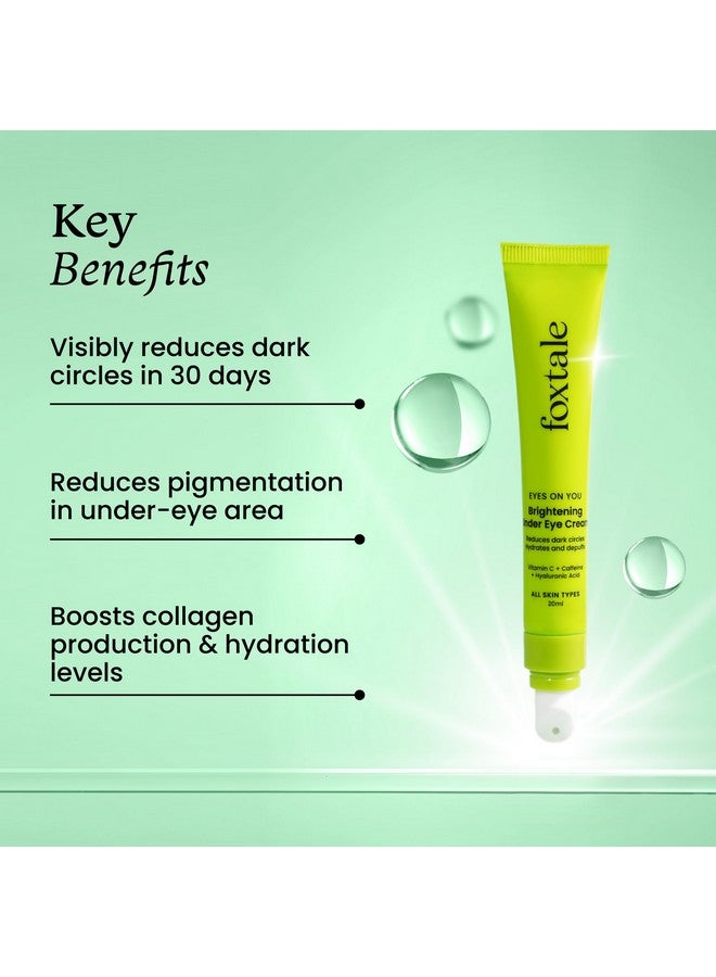 foxtale Brightening Under Eye Cream To Reduce Dark Circles And Puffy Eyes And Brighten With A Ceramic Tip, For All Skin Types, Unisex, 20Ml - Image 2