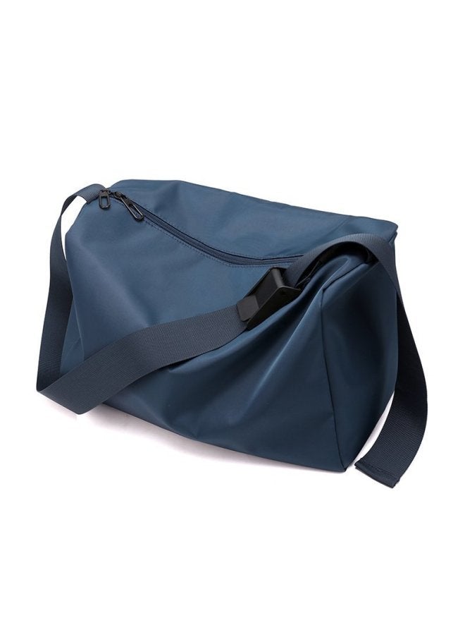 Men's Large Capacity Casual Fitness Travel Bag Nylon Crossbody Backpack Trendy Women's Sporty Short Trip Bag Single Shoulder-Color:Blue - Image 1