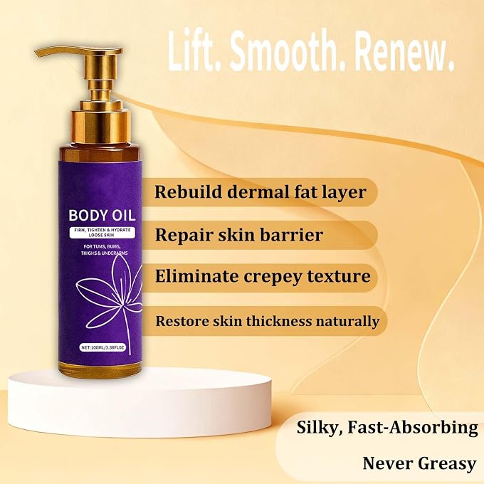 YOOJ Cold Pressed Body Oil for Crepey Skin Repair 100ml, Skin Tightening & Deep Hydration Body Oil, Blend of Jojoba Almond Coconut Oil, Natural Moisturizing Oil for Smooth Soft Skin - Image 3