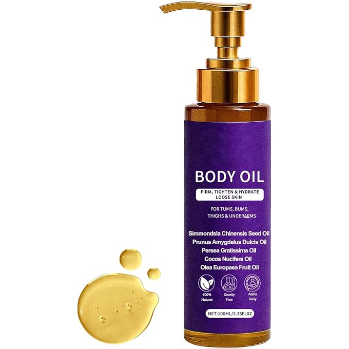 YOOJ Cold Pressed Body Oil for Crepey Skin Repair 100ml, Skin Tightening & Deep Hydration Body Oil, Blend of Jojoba Almond Coconut Oil, Natural Moisturizing Oil for Smooth Soft Skin - Image 1