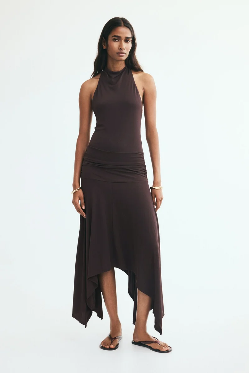 Draped halterneck dress