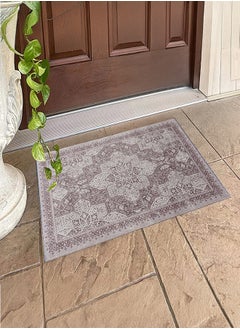 In-House Soft Velvet Turkish Rectangular Door & Bath Mat - Brown - 60x40 cm  - Image 1