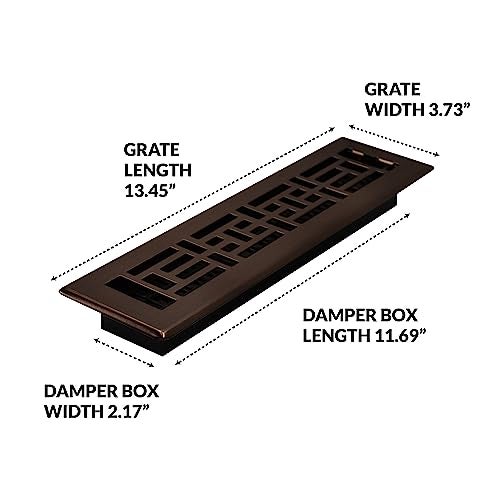 Decor Grates AJH212-RB Oriental Floor Register, 2x12 Inches, Rubbed Bronze Finish - Image 4