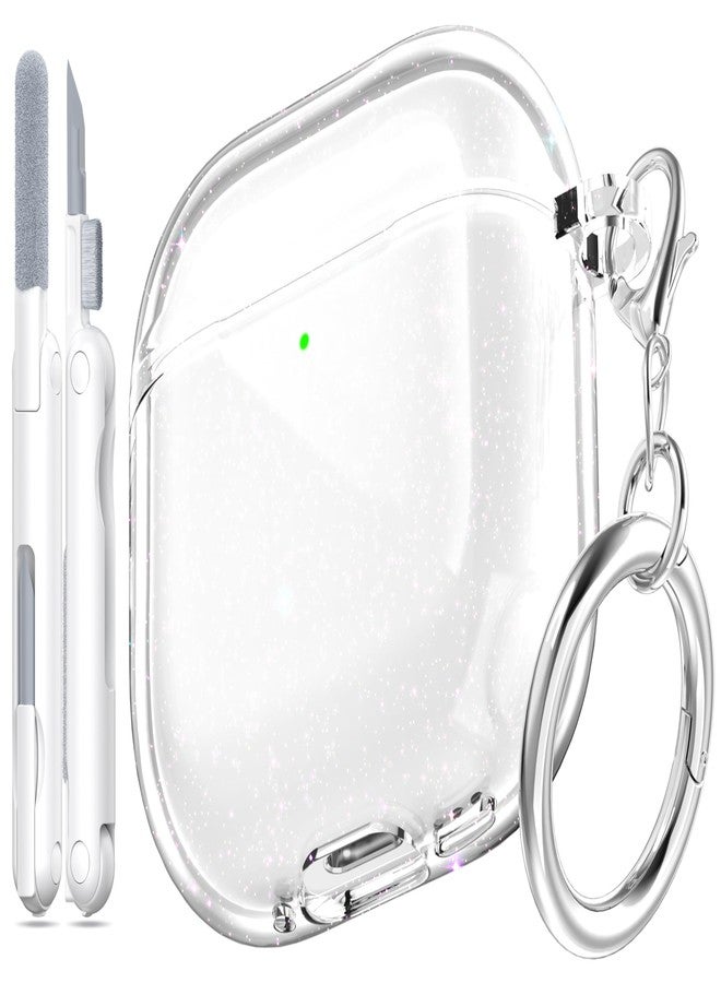MHYALUDO غطاء حماية MHYALUDO لسماعات AirPods من الجيل الرابع (2024)، مقاوم للصدمات بمعايير عسكرية، مصنوع من مادة TPU ناعمة وشفافة للغاية ومقاومة للاصفرار، يأتي مع طقم تنظيف ومشبك دائري أنيق، لون رمادي لامع. - Image 1