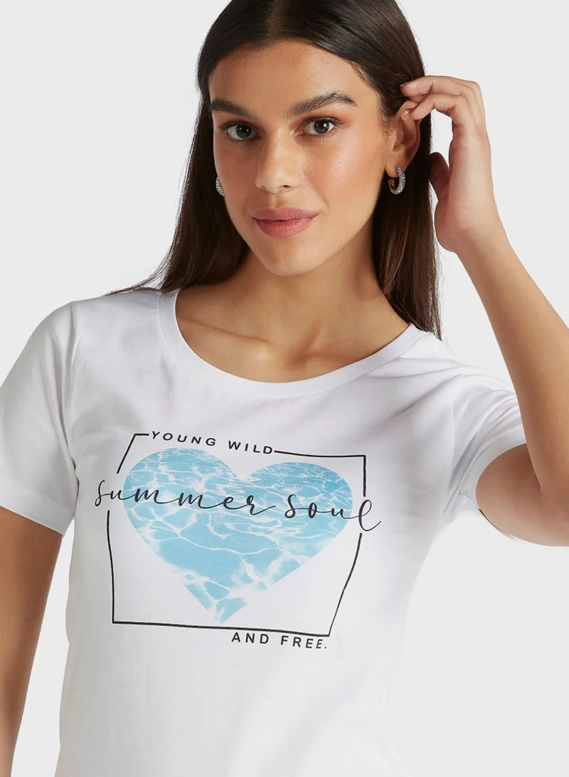 bossini Crew Neck Graphic T-Shirt