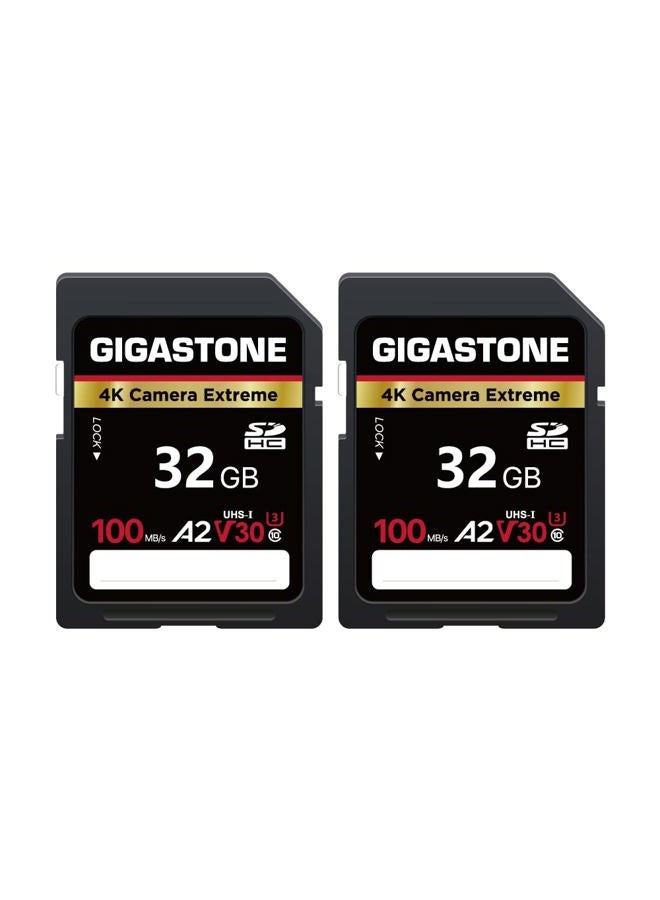 Gigastone [5-Yrs Free Data Recovery] GIGASTONE 32GB 2-Pack SD Card, 4K Camera Extreme, A2 V30 SDHC Memory Card 4K Full HD Video Compatible with Canon Nikon Sony Digital Camera, SPYPOINT TACTACAM Trail Camera - Image 1