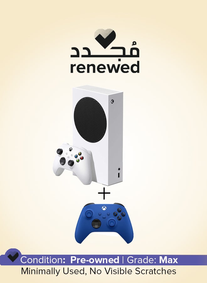مايكروسوفت مجدد - جهاز إكس بوكس سيريس إس 512 جيجابايت وحدة تحكم رقمية مع وحدة تحكم لاسلكية إضافية باللون الأزرق الصادم - Image 1