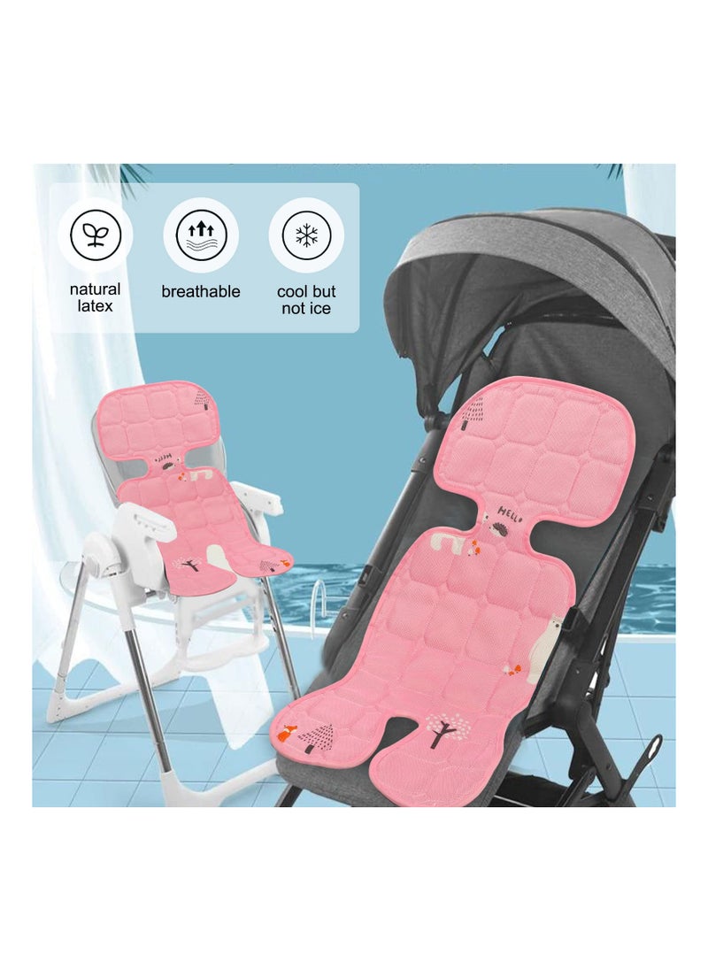 SYOSI Baby Stroller Cooling Liner with Stroller Mosquito Net, Pushchair Liner Breathable Stroller Seat Liner Pushchair Accessory Infant Seat Cushion for Pushchair Stroller Pram Buggy and Car Seat (Pink)  - Image 4