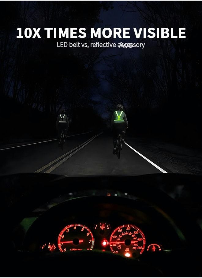 GROIC - LED Reflective Running Vest, Light Up Vest Night Running Gear, Adjustable Safety Gear for Running,Walking Cycling and Walking Dog,Night Light up Vest Safety Gear - Image 1