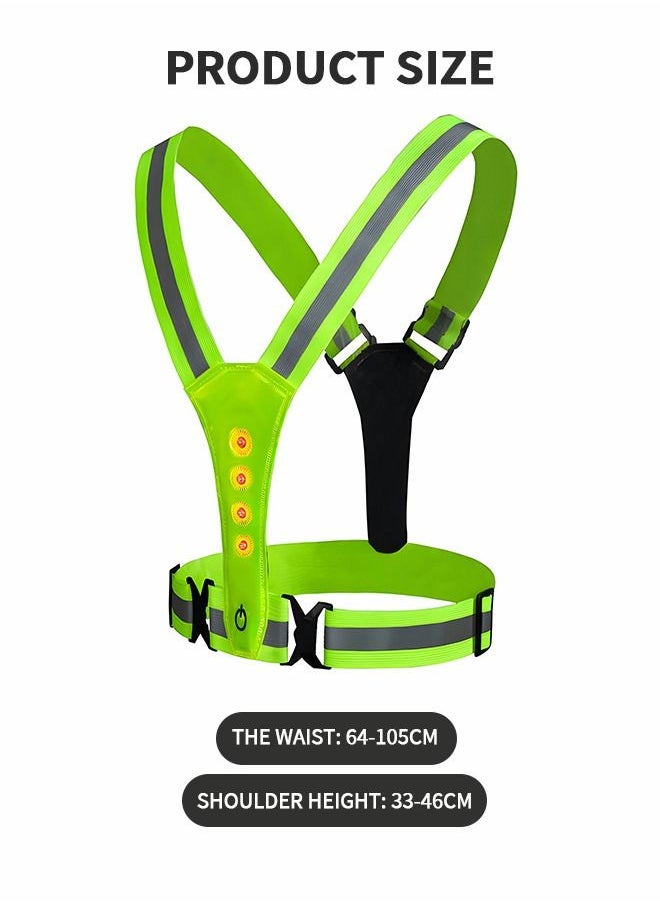 GROIC - LED Reflective Running Vest, Light Up Vest Night Running Gear, Adjustable Safety Gear for Running,Walking Cycling and Walking Dog,Night Light up Vest Safety Gear - Image 1