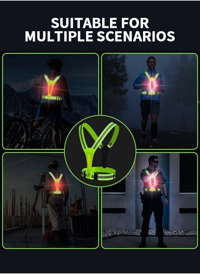 GROIC - LED Reflective Running Vest, Light Up Vest Night Running Gear, Adjustable Safety Gear for Running,Walking Cycling and Walking Dog,Night Light up Vest Safety Gear - Image 1