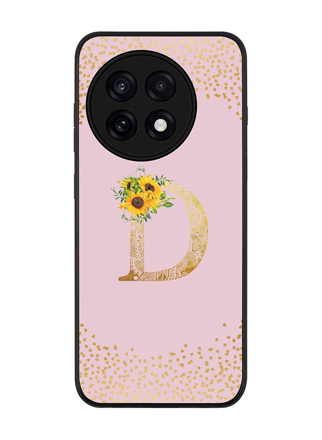 Stylizedd For OnePlus 13R / Ace 5 Pro Case,Slim fit Camera Protection, Shockproof Thin Phone cover  - Custom Floral Monogram - D  (Pink )