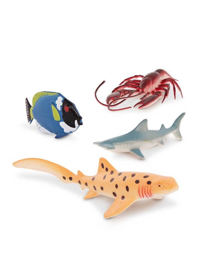 Terra by Battat 13 Pcs Ocean Animals Tube, Sharks & Sea Life Set-Ensemble De Requins & Vie Marine,  Realistic looking Mini 5-12 cm Plastic Animal Figure Toys for kids 3+ Years  - Image 3
