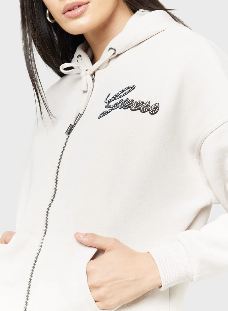 GUESS Pocket Detail Hoodie