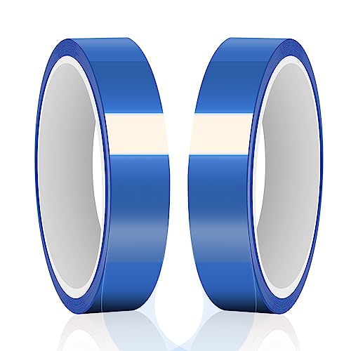 HTVRONT Heat Tape for Sublimation, 4 Rolls 10mm x33m 108ft Heat Resistant Tape for Heat Press, Heat Transfer Tape Thermal Tape for Electronics & Heat Vinyl Press Tape No Residue(Blue) - Image 1