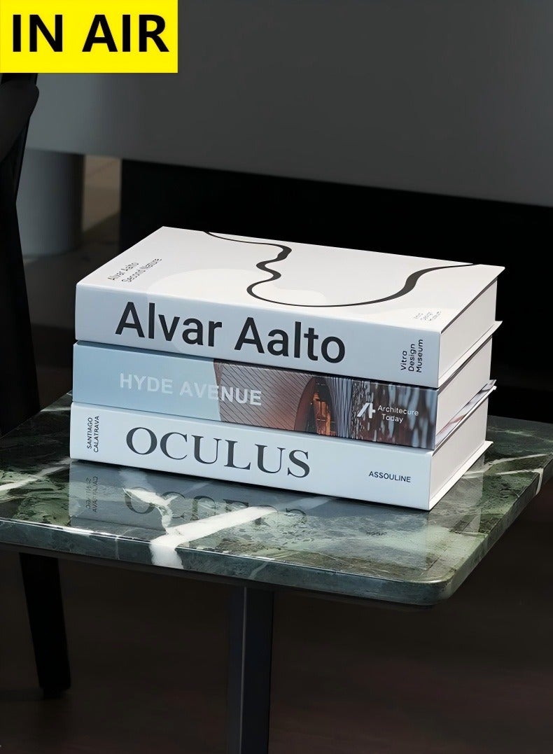 إن إير 3 قطع الحديثة الإنجليزية الحد الأدنى فو كتاب طوي الزخرفية عينة غرفة عرض لفندق مكتبة الديكور - Image 1