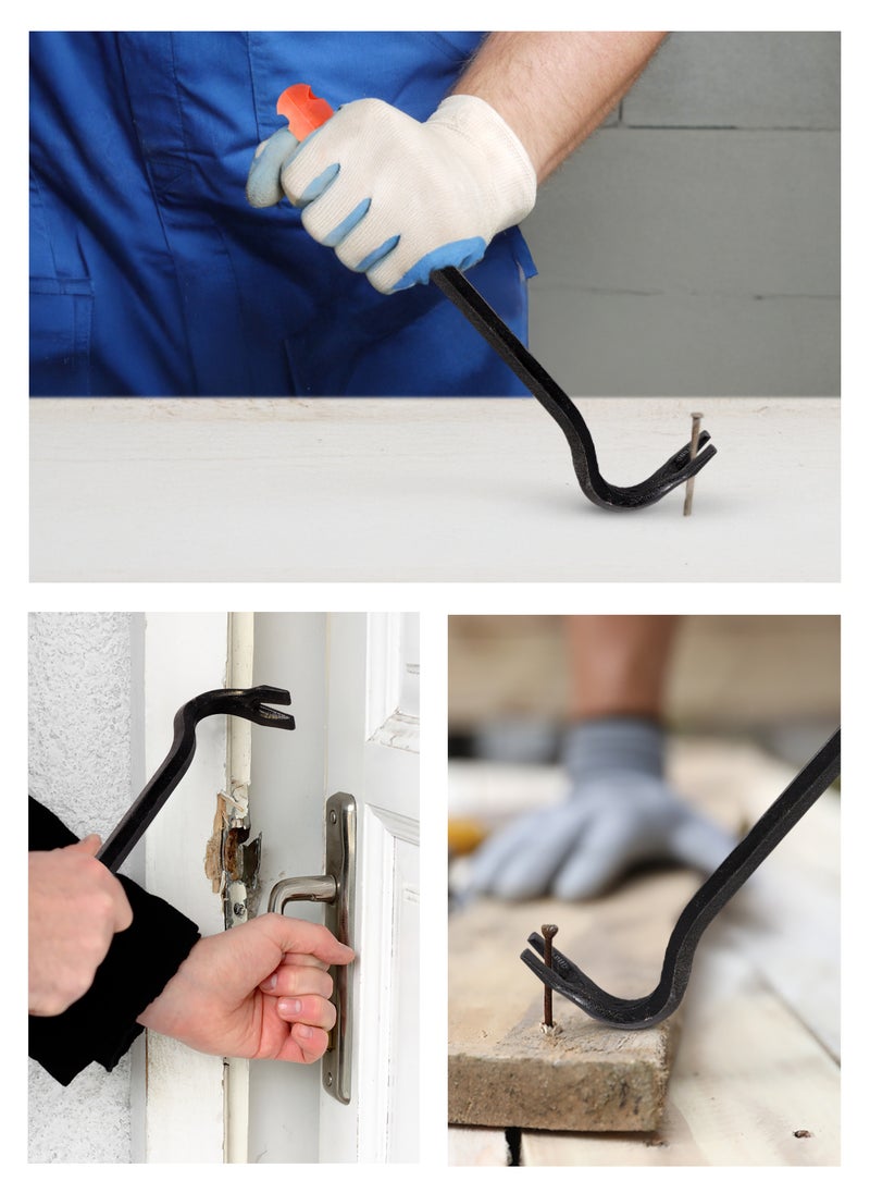 LAWAZIM - Crowbar with Rubber Handle - 30cm - Sturdy High Carbon Pry Bar Wrecking with Textured Ergonomic Handle- for Renovations, Demolition, Flooring Nail Puller Removal, Levering, Lifting, Splitting - Image 1