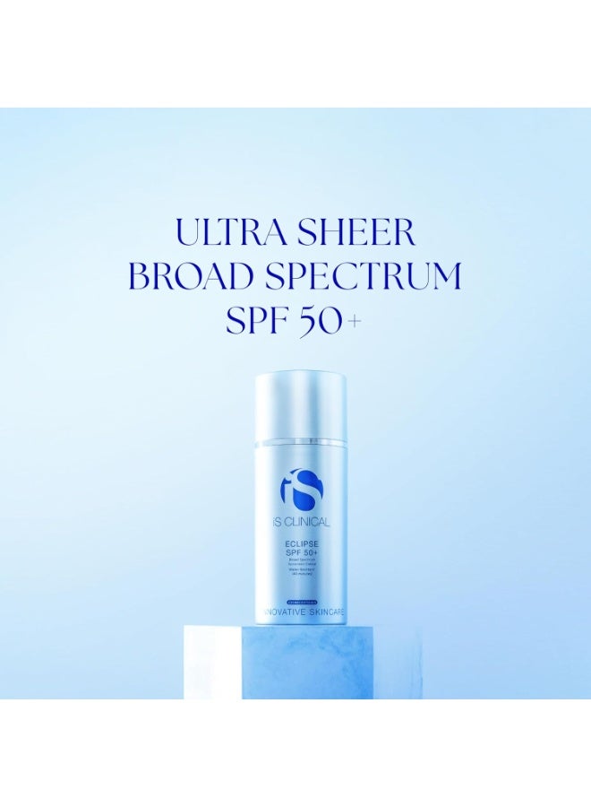 iS CLINICAL واقي الشمس iS CLINICAL Eclipse SPF 50+، واقي شمس ملون أكسيد الزنك، كريم شمس غير دهني بلمسة نهائية غير لامعة للوجه - Image 3