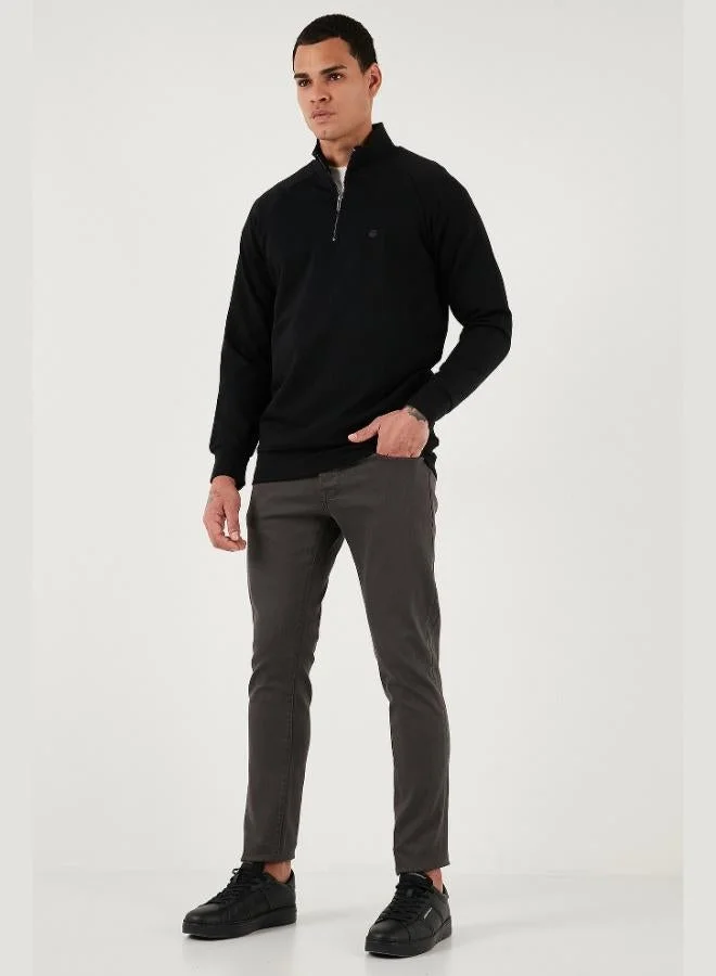 Buratti Buratti Cotton Relaxed Fit Half Zipper Stand Collar Sweat Men's SWEAT 5901232