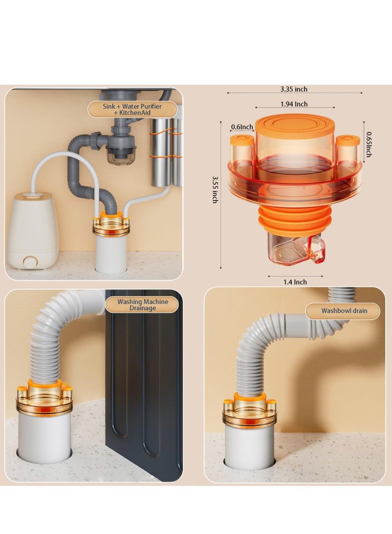 Washing machine drain sealing tube,Hose Backflow Preventer,Sewer Pipe Seal Ring Sealing Cover,Sink Rubber Drain Guard，Sink Drain Seal Pipe - Image 5