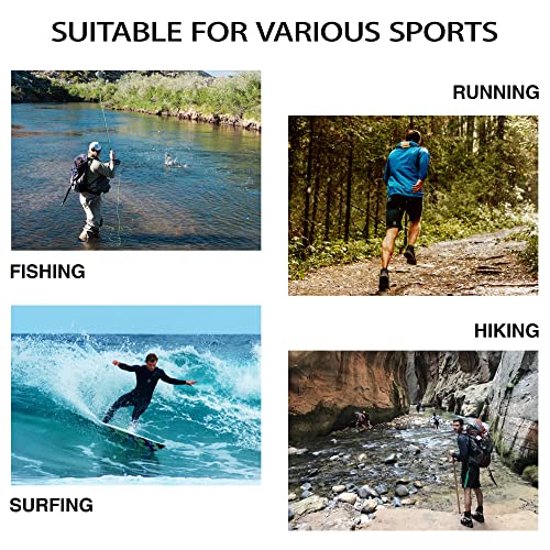 WELIGU Men's UPF 50+ Sun Protection Hoodie Shirt Long Sleeve SPF Fishing Outdoor UV Hiking Shirts Lightweight Ocean Blue Medium - Image 5