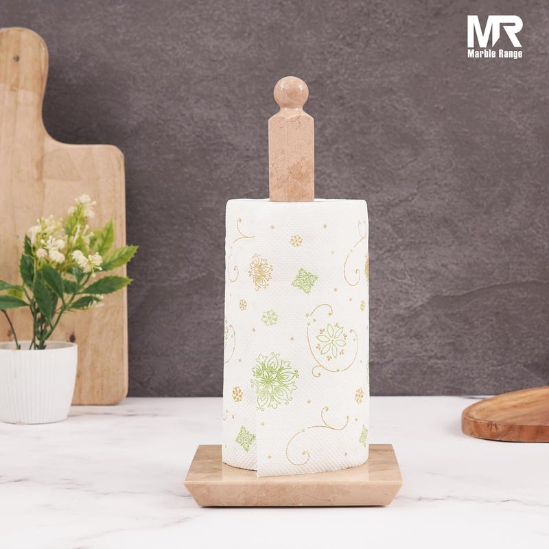 MARBLE RANGE Marble Paper Towel Holder 12.5 Inch Verona Handcrafted Countertop Stand for Kitchen & Bathroom, Stylish Towel Holder for Bathroom Decor and Kitchen Essentials - Image 3