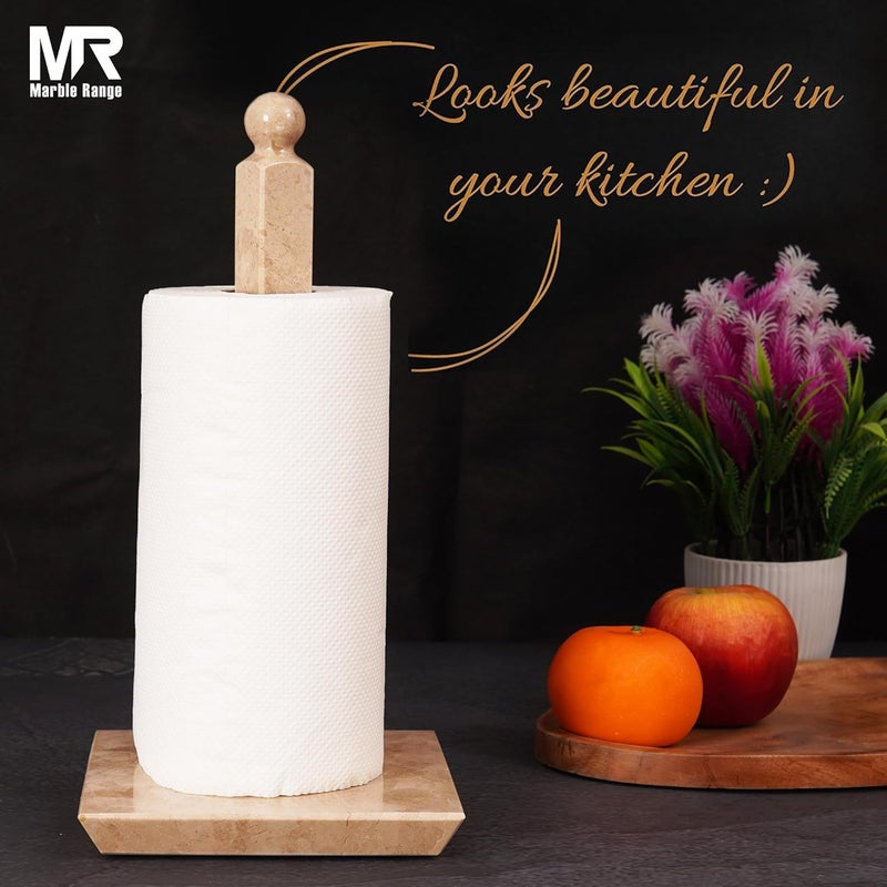 MARBLE RANGE Marble Paper Towel Holder 12.5 Inch Verona Handcrafted Countertop Stand for Kitchen & Bathroom, Stylish Towel Holder for Bathroom Decor and Kitchen Essentials - Image 2