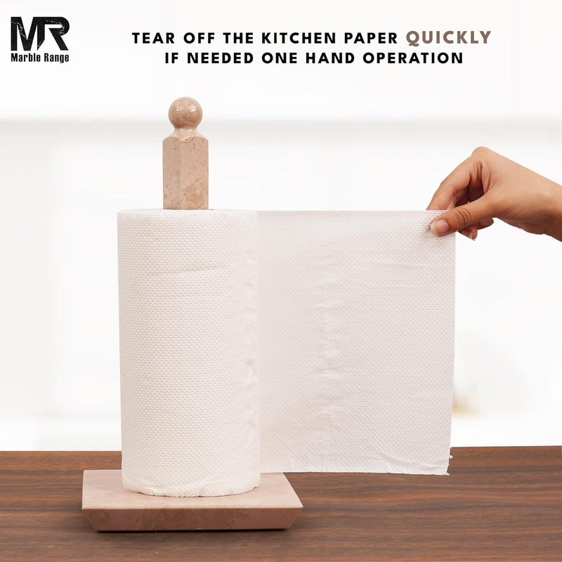 MARBLE RANGE Marble Paper Towel Holder 12.5 Inch Verona Handcrafted Countertop Stand for Kitchen & Bathroom, Stylish Towel Holder for Bathroom Decor and Kitchen Essentials - Image 5