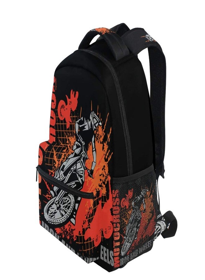 Giwawa Motorcycle Backpack Dirt Bike School Bookbag for Boys Girls Computer Backpacks Book Bag Travel Hiking Camping Daypack for Children's Gifts 16x11.4x6.9 inch - Image 4