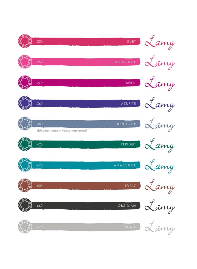 LAMY Crystal Ink Bottle For Fountain Pens And Calligraphy 30ml Content Azurite Ink Colour - Image 5
