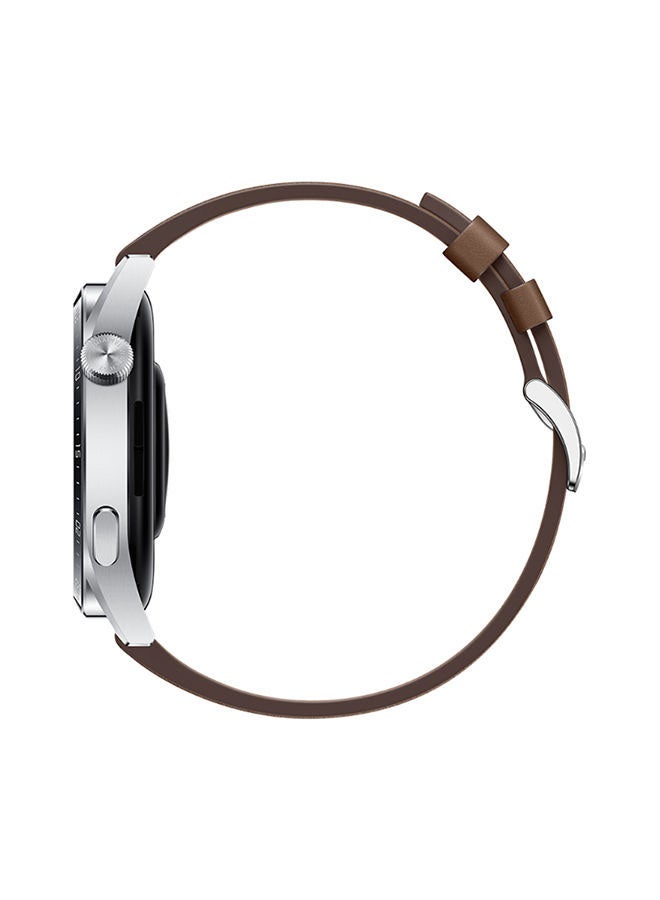 HUAWEI WATCH GT 3 46 mm Smartwatch Leather Strap Stainless Steel Brown - Image 4