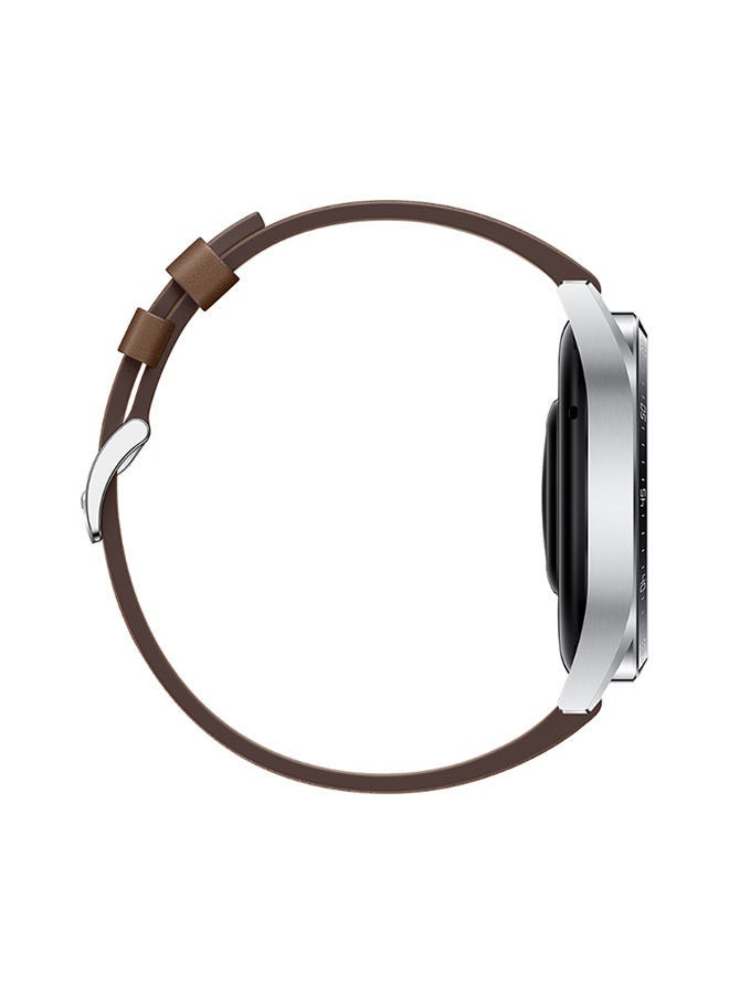 HUAWEI WATCH GT 3 46 mm Smartwatch Leather Strap Stainless Steel Brown - Image 5