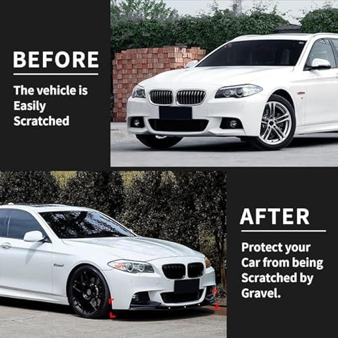 ARCHAIC Front Bumper Lip Spoiler for BMW 2011-2016 5 Series F10, Chin Air Spoiler for 520i/528i/535i/550i M Sport, Glossy Black - Image 3