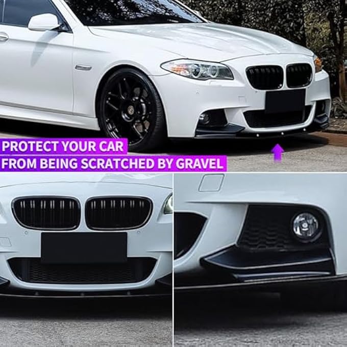 ARCHAIC Front Bumper Lip Spoiler for BMW 2011-2016 5 Series F10, Chin Air Spoiler for 520i/528i/535i/550i M Sport, Glossy Black - Image 2