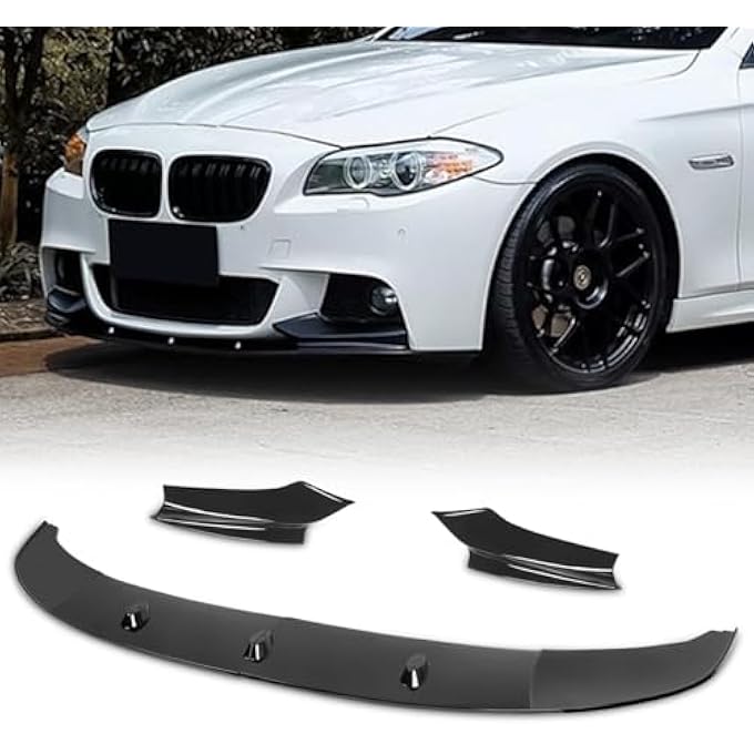 ARCHAIC Front Bumper Lip Spoiler for BMW 2011-2016 5 Series F10, Chin Air Spoiler for 520i/528i/535i/550i M Sport, Glossy Black - Image 1