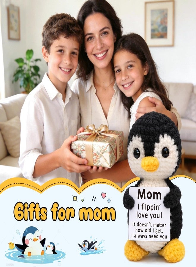 TuSuQing Mothers Day Mom Gifts from Daughter Son, Birthday Gift for Mom Mother's Day Card Decoration Christmas Easter Ideas Gift Cool Funny New Single Best Moms Ever Present Christmas 2026 Crochet Penguin - Image 4