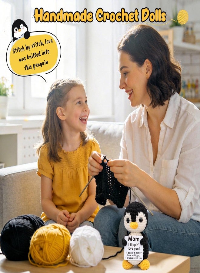 TuSuQing Mothers Day Mom Gifts from Daughter Son, Birthday Gift for Mom Mother's Day Card Decoration Christmas Easter Ideas Gift Cool Funny New Single Best Moms Ever Present Christmas 2026 Crochet Penguin - Image 2