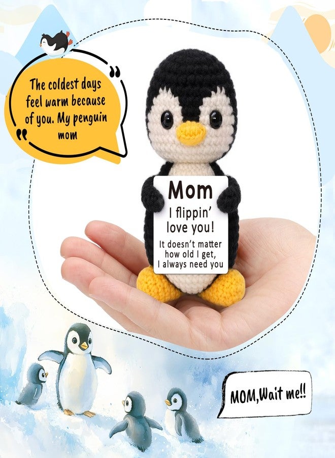 TuSuQing Mothers Day Mom Gifts from Daughter Son, Birthday Gift for Mom Mother's Day Card Decoration Christmas Easter Ideas Gift Cool Funny New Single Best Moms Ever Present Christmas 2026 Crochet Penguin - Image 5