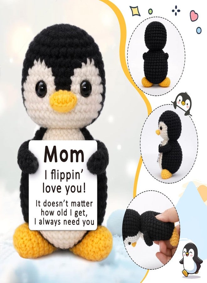 TuSuQing Mothers Day Mom Gifts from Daughter Son, Birthday Gift for Mom Mother's Day Card Decoration Christmas Easter Ideas Gift Cool Funny New Single Best Moms Ever Present Christmas 2026 Crochet Penguin - Image 3