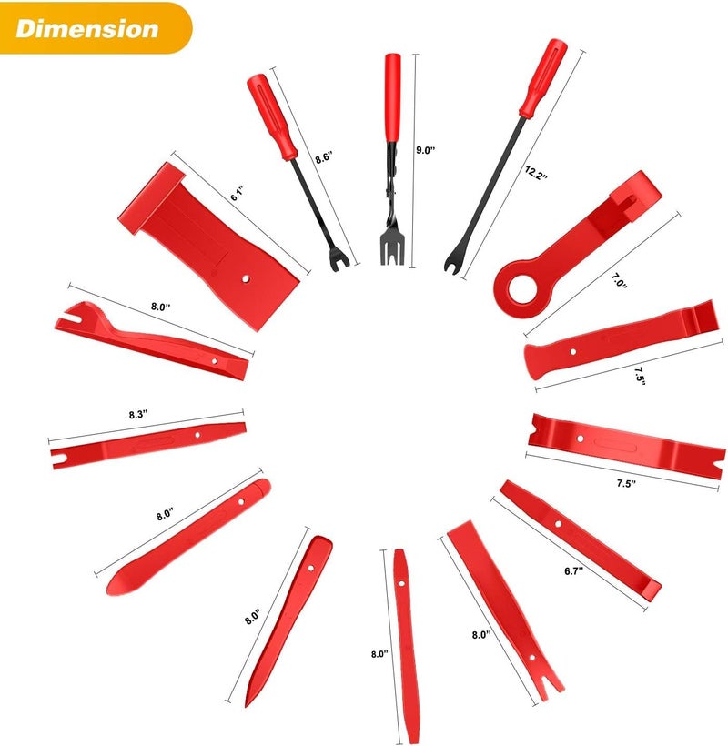 40Pcs Trim Removal Tool, Auto Terminal Removal Key Tool, Auto Clip Pliers Stereo Removal Tools, Car Upholstery Repair Removal Kit, Precision Hook and Pick Set,Wiring Threader, Car Film Scraper - Image 2