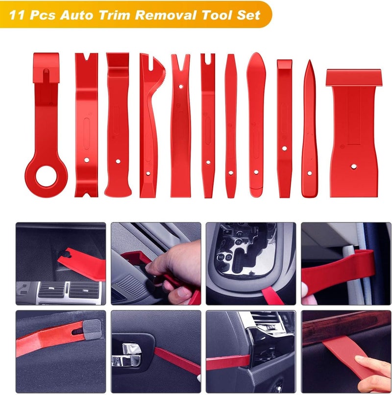 40Pcs Trim Removal Tool, Auto Terminal Removal Key Tool, Auto Clip Pliers Stereo Removal Tools, Car Upholstery Repair Removal Kit, Precision Hook and Pick Set,Wiring Threader, Car Film Scraper - Image 4