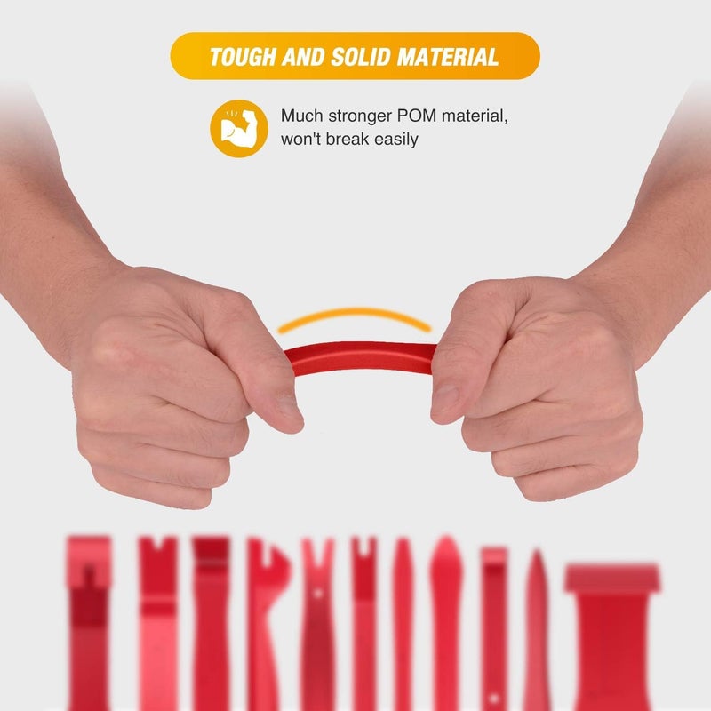 40Pcs Trim Removal Tool, Auto Terminal Removal Key Tool, Auto Clip Pliers Stereo Removal Tools, Car Upholstery Repair Removal Kit, Precision Hook and Pick Set,Wiring Threader, Car Film Scraper - Image 5