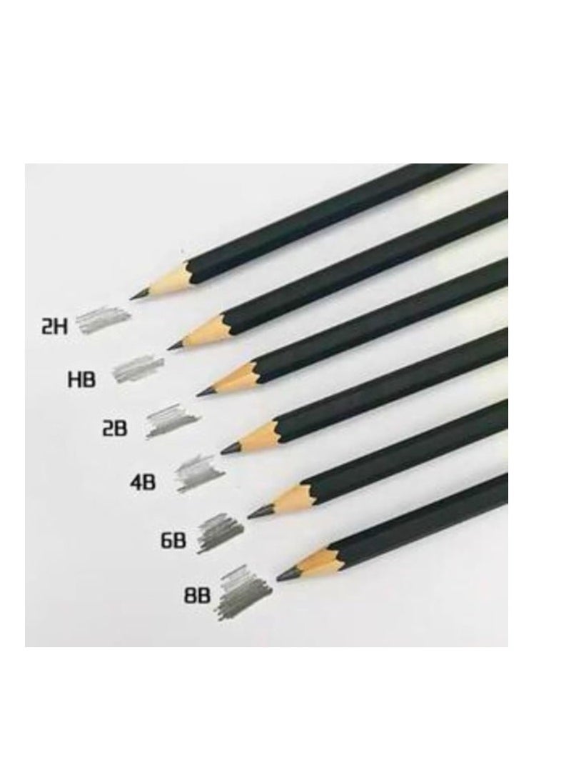 Set Of 12 Pencils Imported Drawing Pencils with Fine Graphite Lead And Premium Wood, Ideal for Sketching, Shading And Doodling - For Beginners, Professionals And Student School Office Supplies (2B) - Image 4
