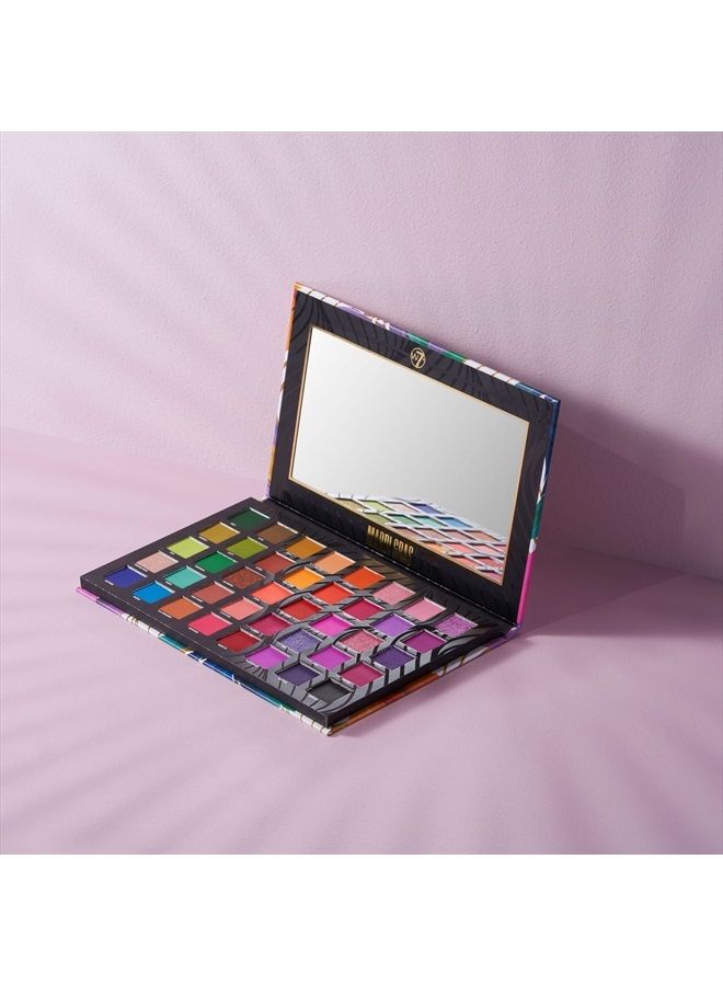 W7 Mardi Gras Pressed Pigment Palette - 40 High Impact Party Colors - Flawless Long-Lasting Bold Makeup - Image 2