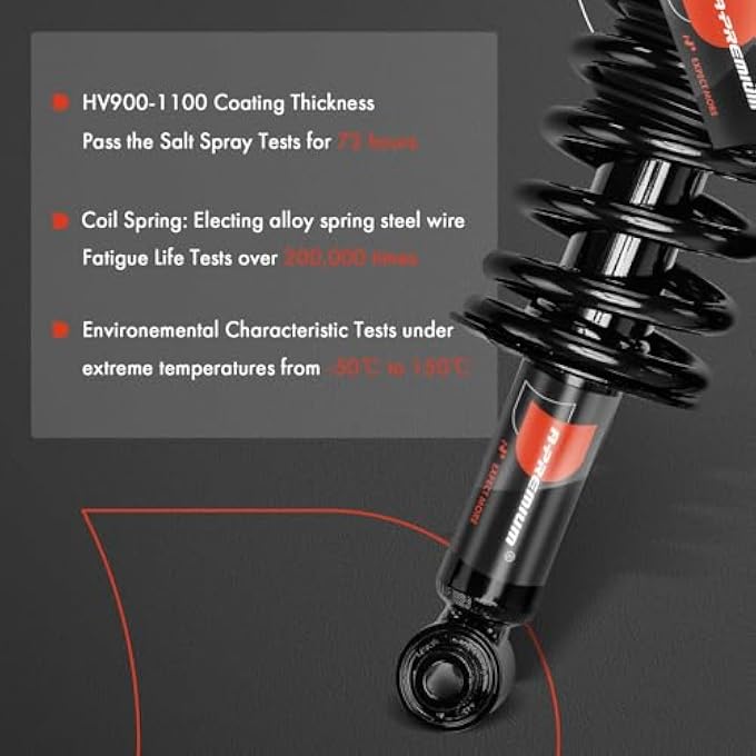 Premium Rear Pair 2 Complete Strut And Coil Spring Assembly Compatible With Subaru Legacy 2005 2006 2007 Driver And Passenger Side Replace 28711392 - Image 5