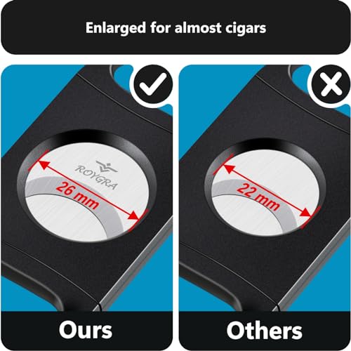roygra Cigar Cutter Set (10 Pack), Enlarged 65 Ring Fit Almost Cigars, Guillotine Double Blade, Cigar Accessories for Men, Plastic Smoking Accessories Tool, Portable Sharp Clean Cut - Black - Image 5