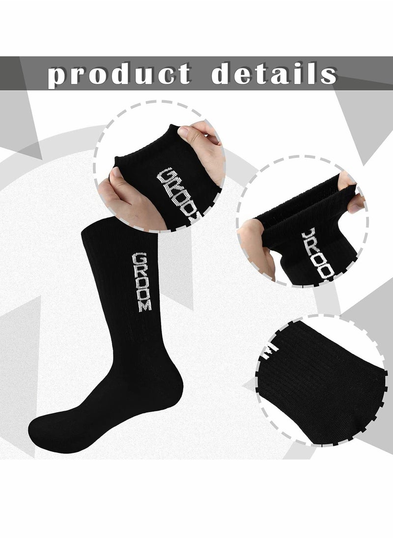 Generic - Men's Grooming Crew Socks for Groomsmen and Best Man, Novelty Dress Socks for Special Occasions - Image 1