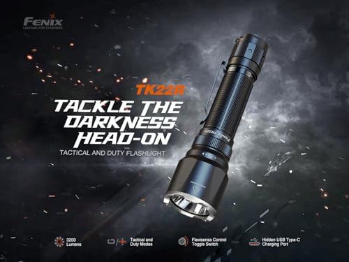 Fenix TK22R Tactical Flashlight, 3200 Lumens USB-C Rechargeable, 525 Yards Long Throw, High Power Super Bright with Lumentac Organizer - Image 2