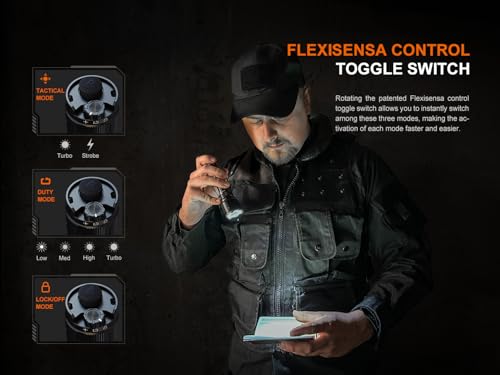 Fenix TK22R Tactical Flashlight, 3200 Lumens USB-C Rechargeable, 525 Yards Long Throw, High Power Super Bright with Lumentac Organizer - Image 5